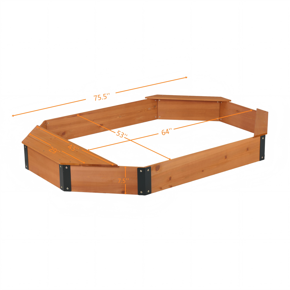 Octagon Sandbox with Storage for Kids
