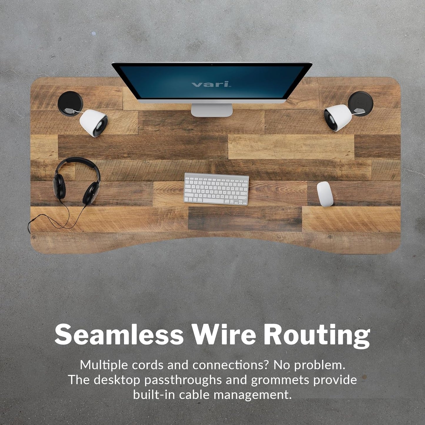 Electric Height Adjustable Standing Desk 54 By 26 Inches Reclaimed Wood