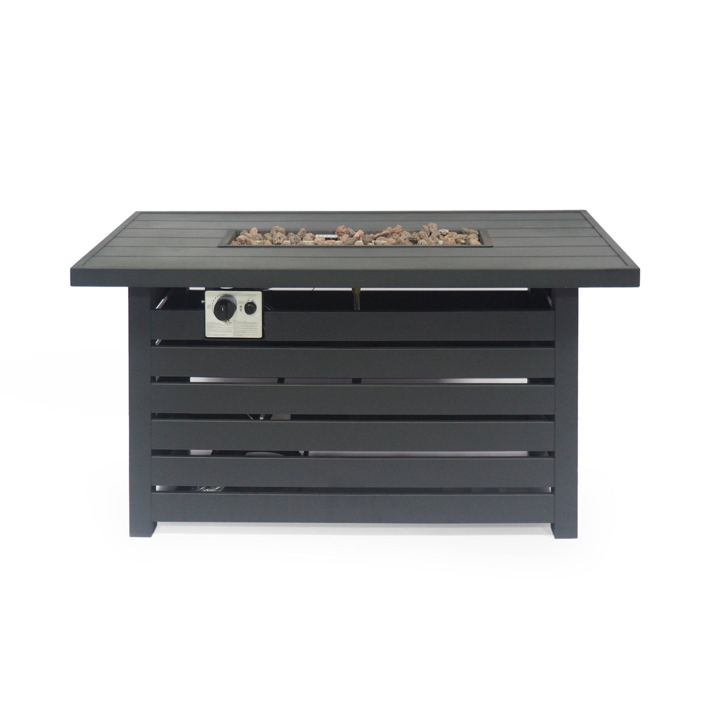 Rectangular Iron Fire Pit - 30,000 BTU - Tank Cover Inside
