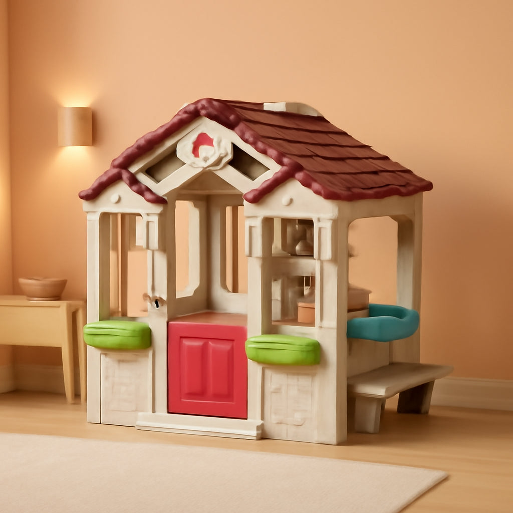 Indoor Outdoor Playhouse With Interactive Sounds Doorbell