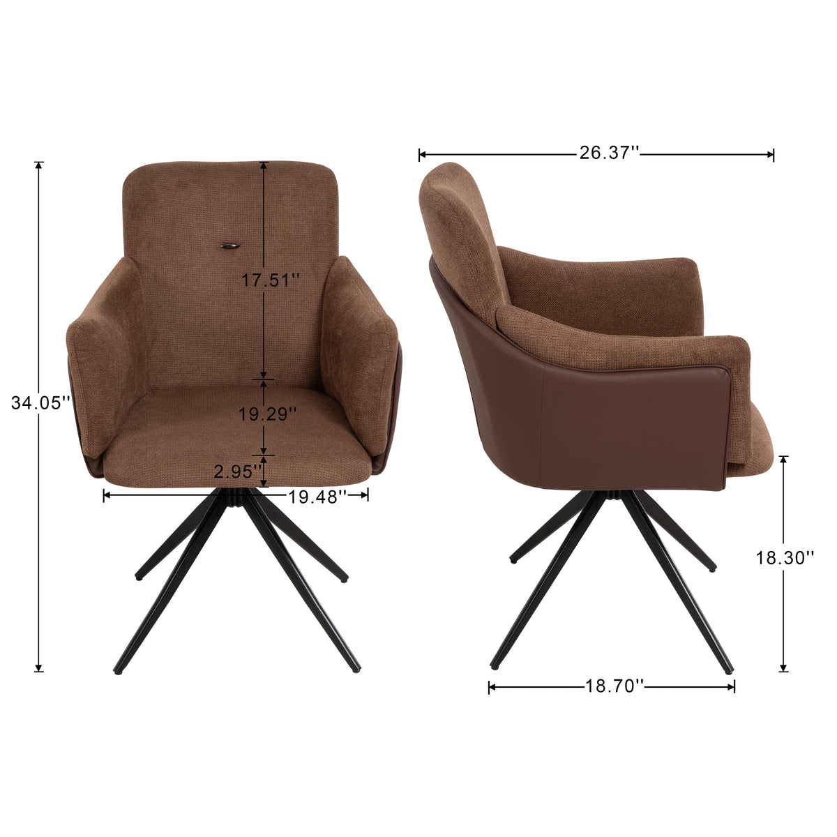 360° Swivel Home Office Desk Chairs Set of 2