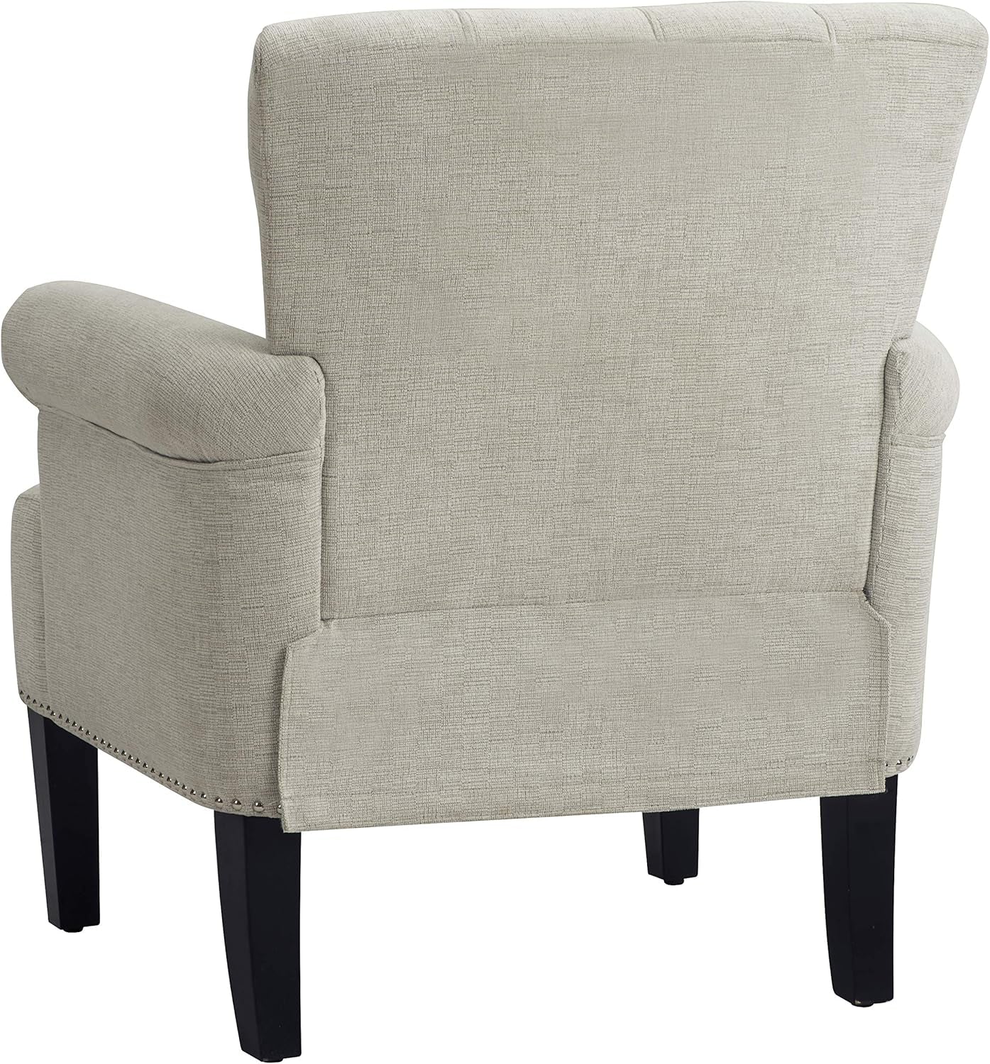 Cream Polyester Tufted Mid Century Upholstered Chair