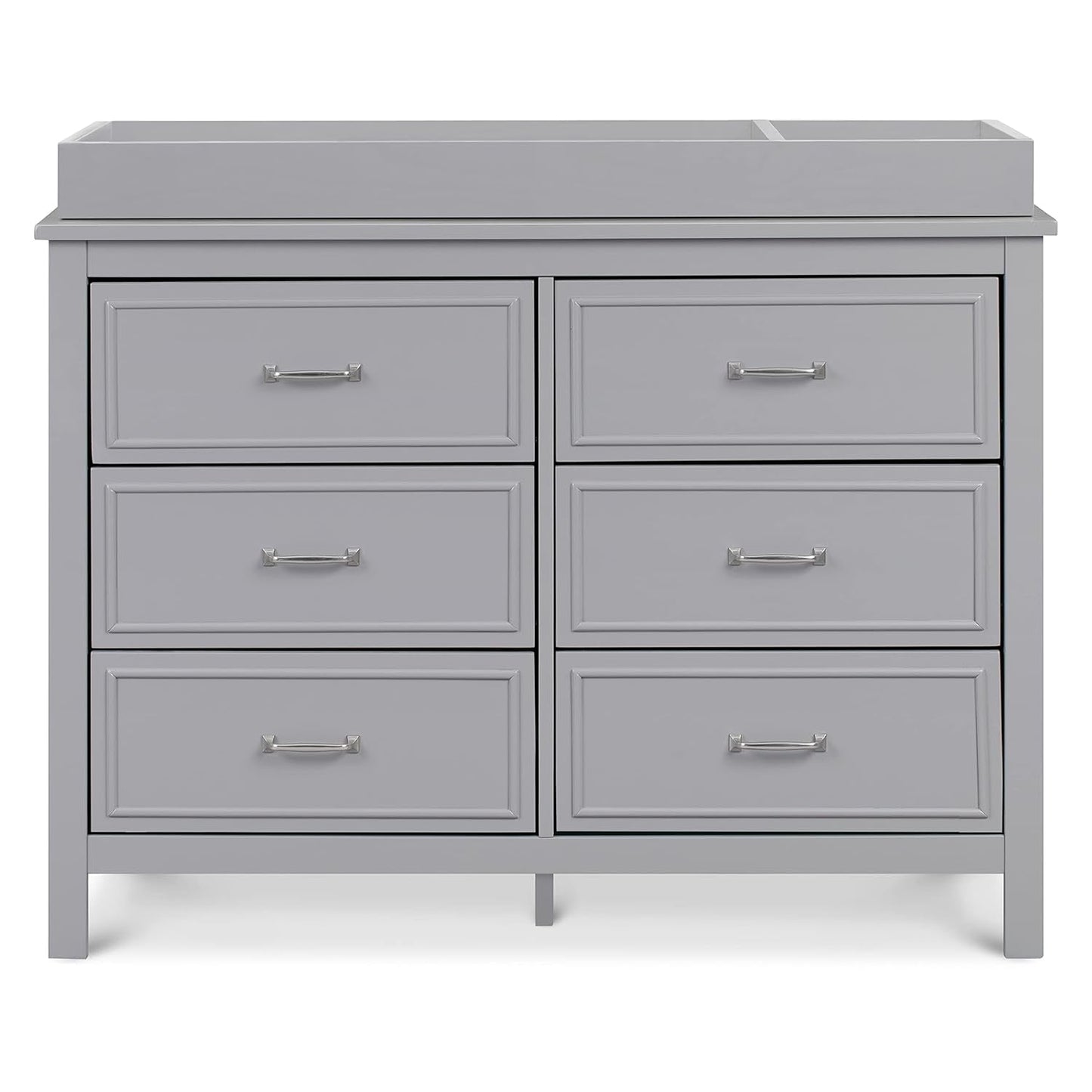 Charlie 6 Drawer Double Dresser Grey For Nursery And Kids Bedroom Storage