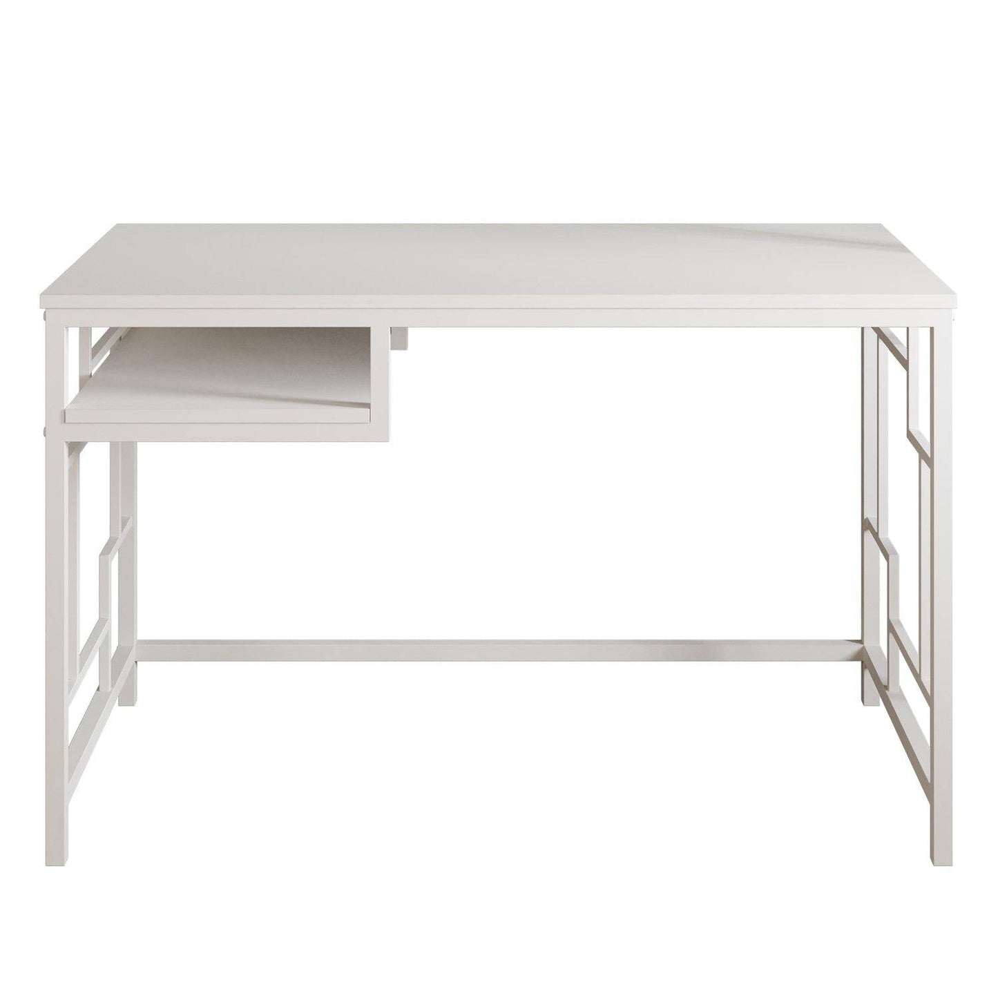 Victory 47'' Wide Metal Engineered Wood Computer Desk with Shelf