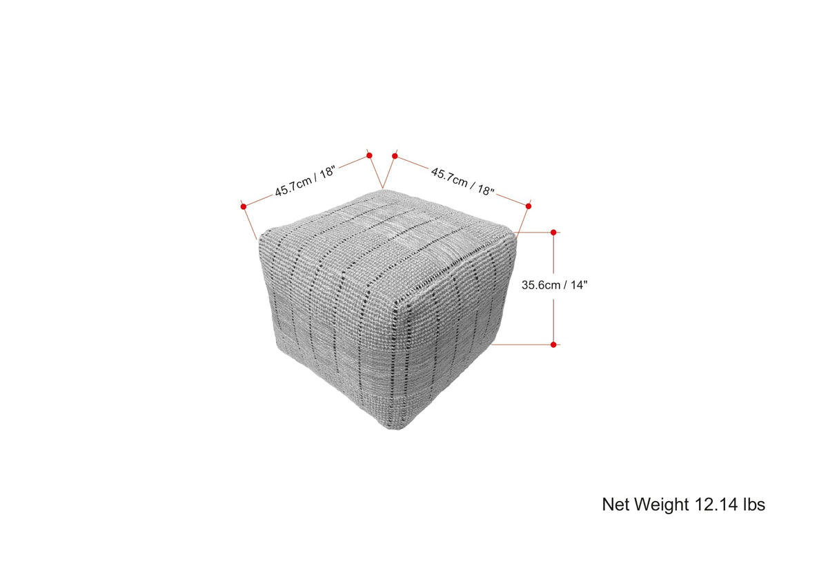 Elmer 18 Inch Wide Square Pouf