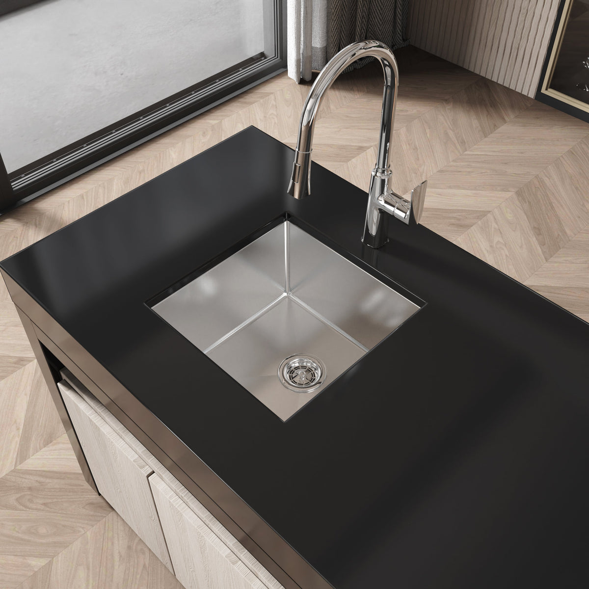 Stainless Steel Kitchen Sink - 18"x18" Single Bowl