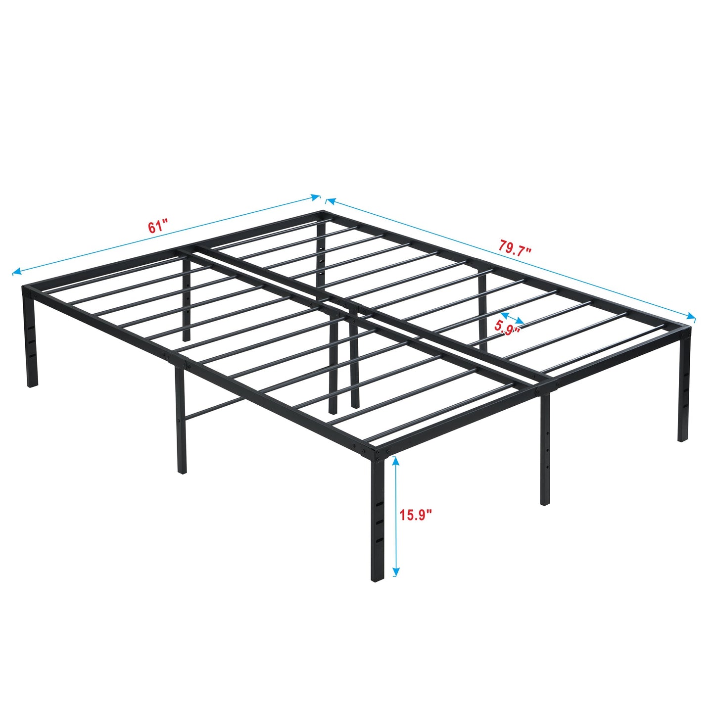 Queen Size Bed Frame - Heavy Duty Metal Construction