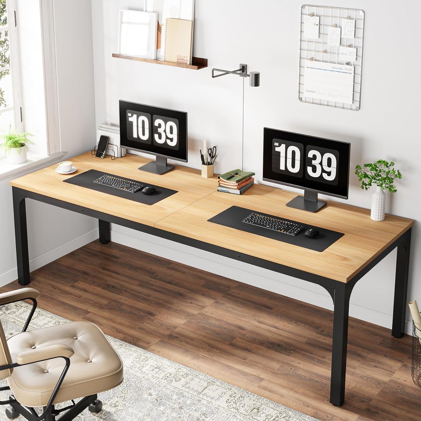 78.7 Inch Extra Long Dual Workstation Desk For Two