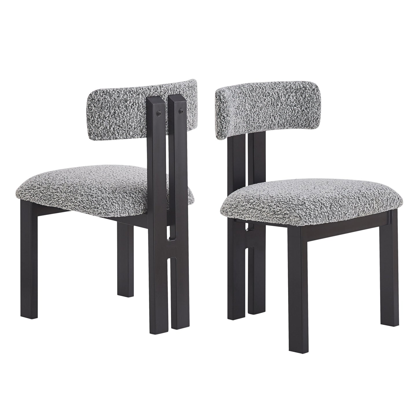 Upholstered Armless Dining Chairs With Metal Legs (Set of 2)