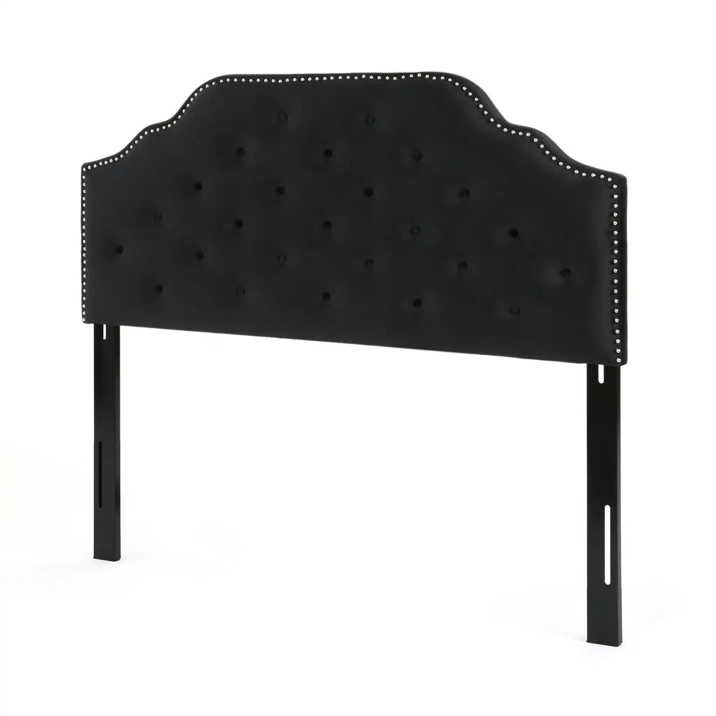 Charismatic Queen Size Headboard with Button Tufting and Nailhead Trim