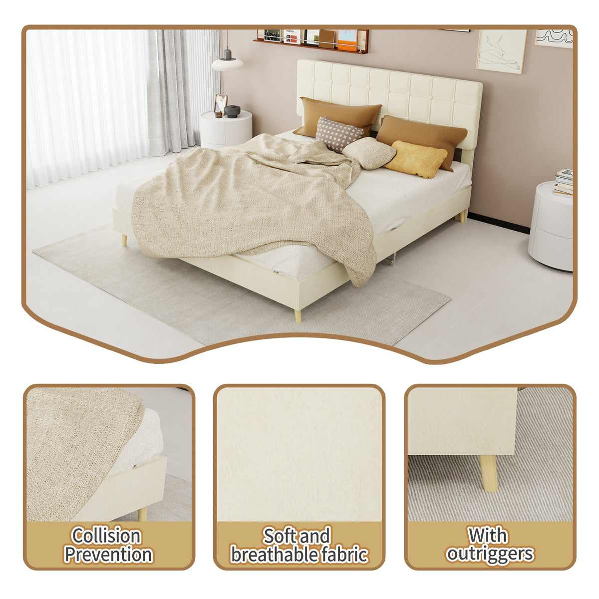 Modern Upholstered Bed Frame