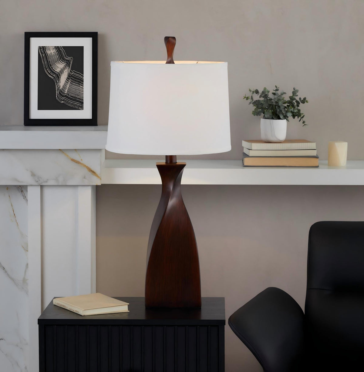 30" Contemporary Polyresin Table Lamp