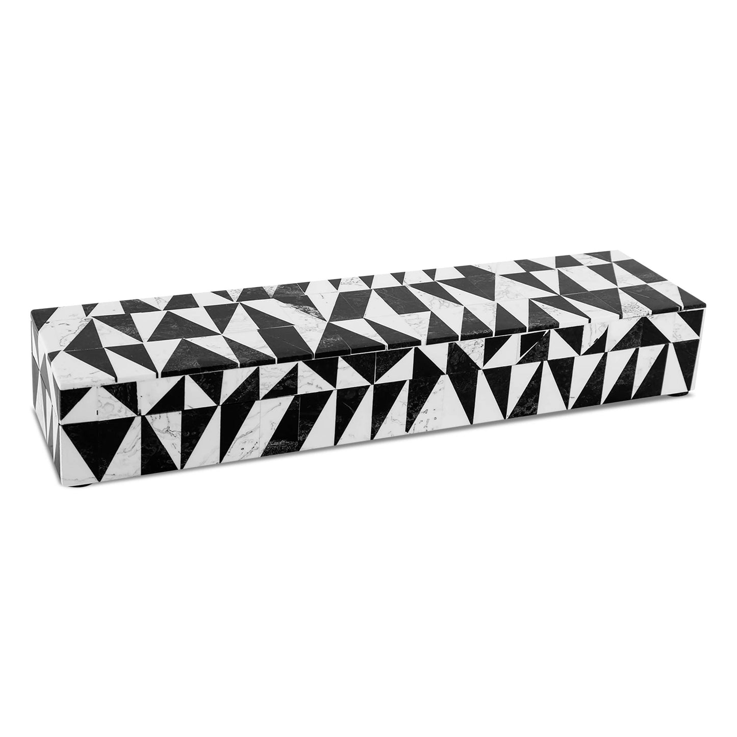 Medley Harlequin Pattern Decorative Storage Box, Resin Inlay in 7 Sizes, Black & White