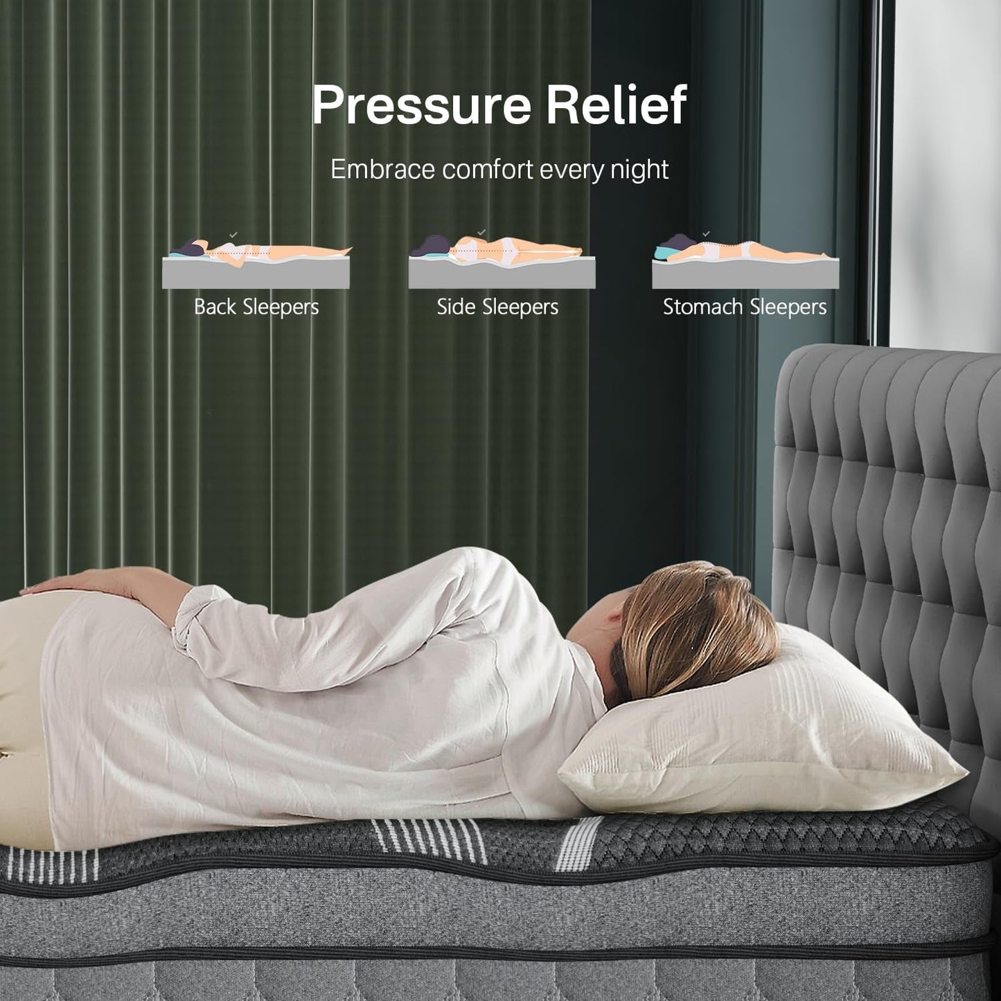 Queen Memory Foam Hybrid Mattress Cooling Gel Layer