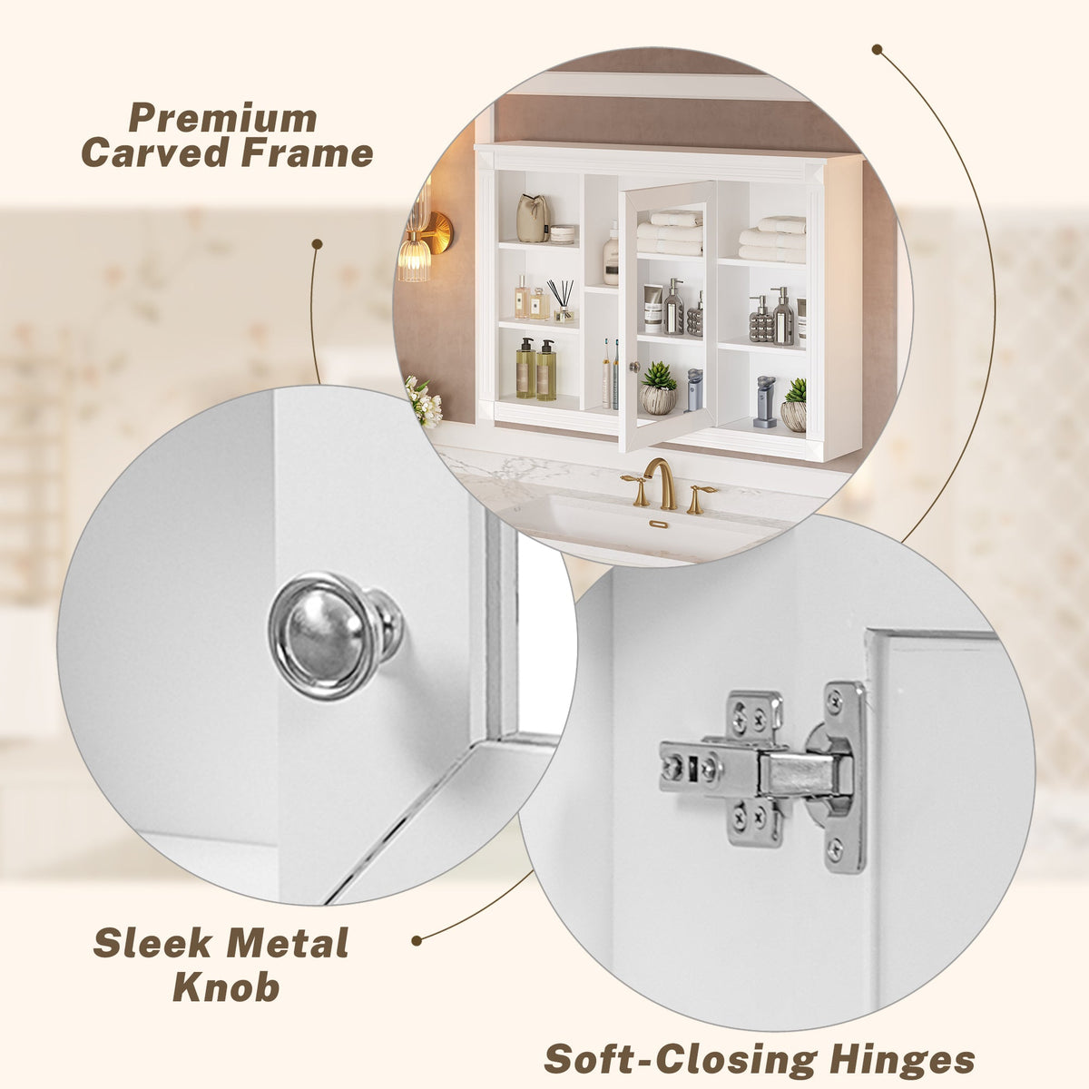42'' Wall Mounted Bathroom Storage Cabinet