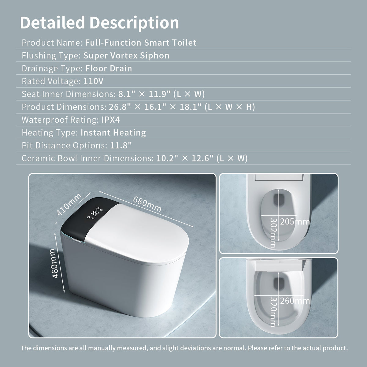 E40 Smart Toilet with Bidet Built In