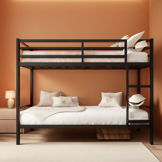 Rustic Brown Twin Over Twin Bunk Bed With Under Bed Storage