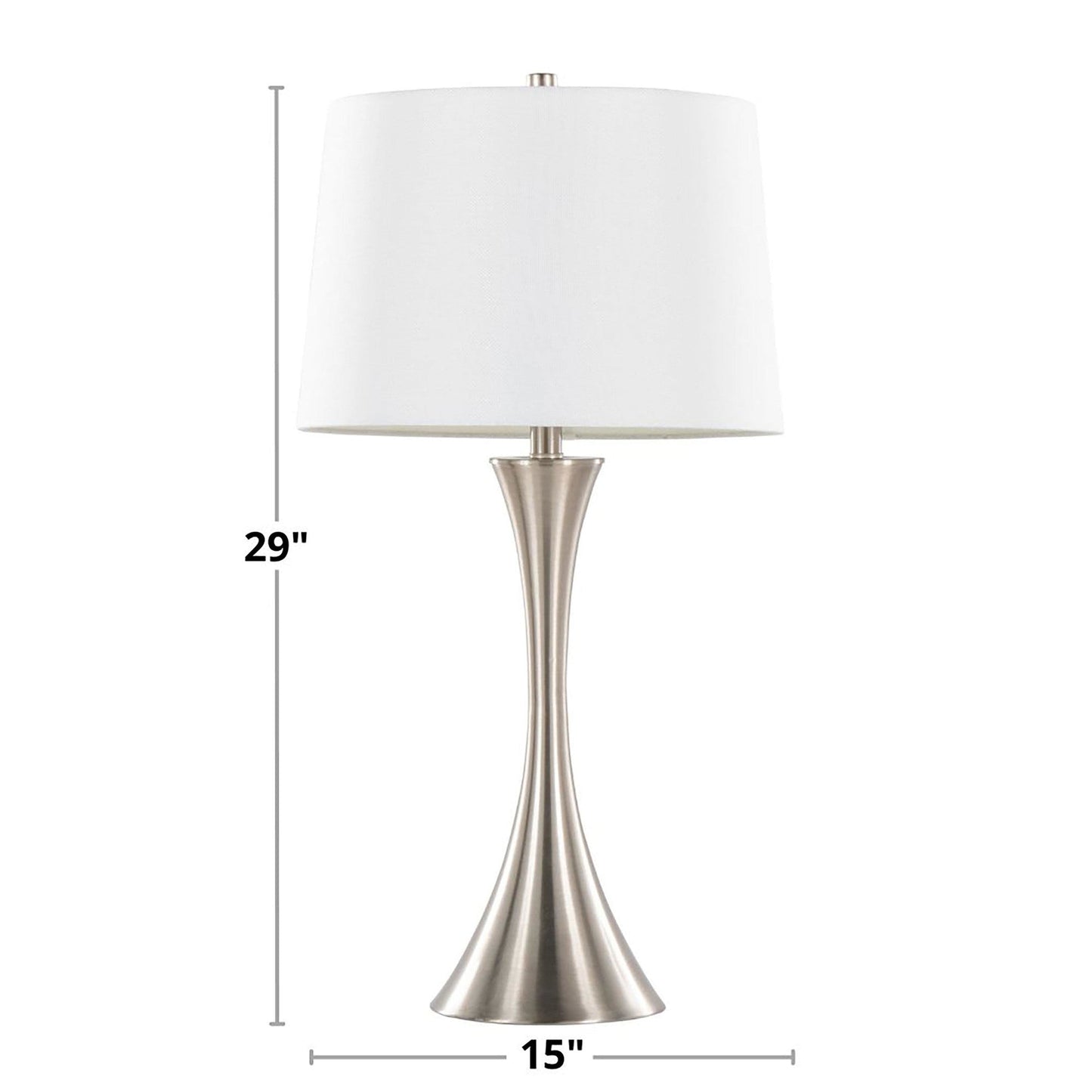 29" Contemporary Metal Table Lamp in Brushed Nickel