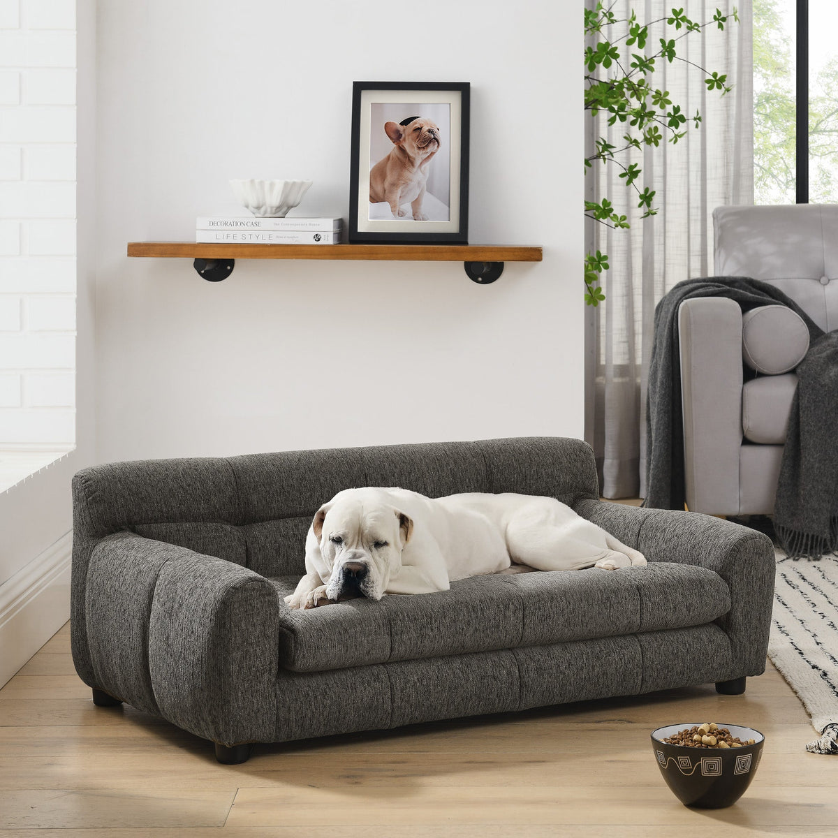 Soft and Comfortable Pet Sofa with Backrest and Armrests