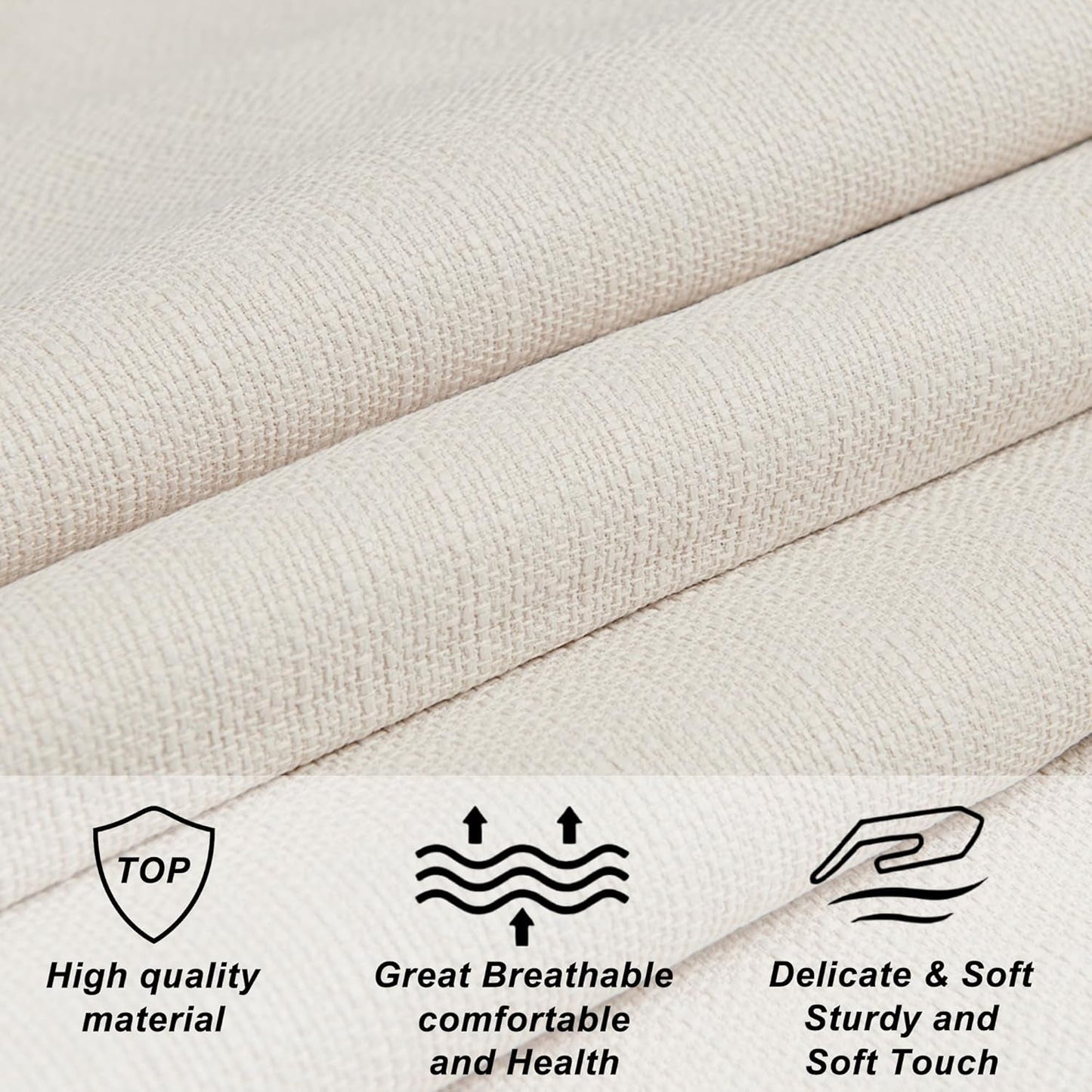 Tufted Linen Upholstered Headboard for Queen Full Beds