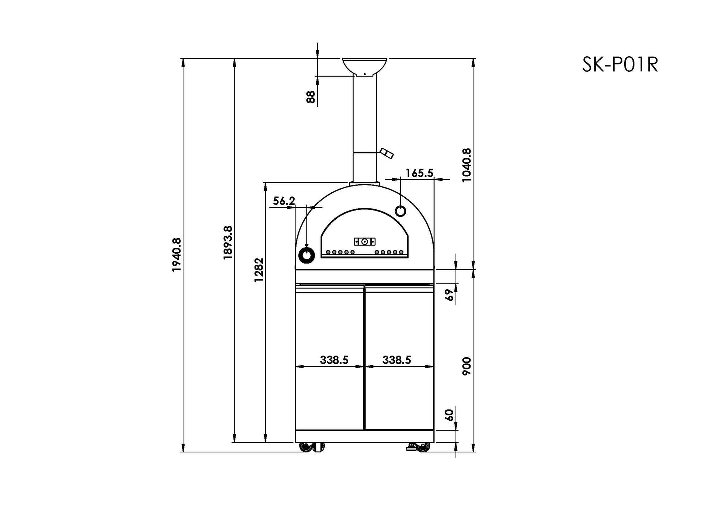 Black Gas Grill Four Burners - Stainless Steel Outdoor Kitchen