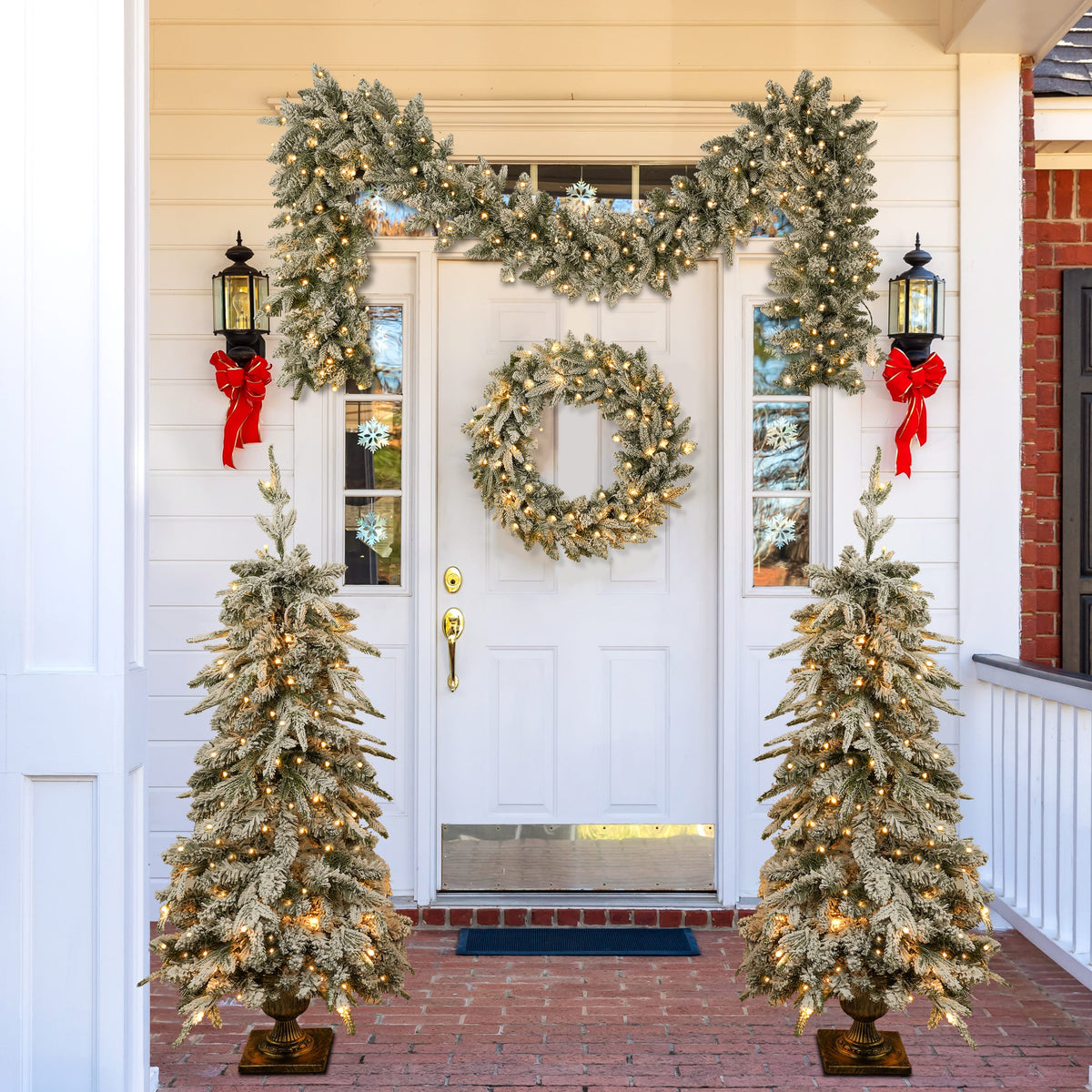 Pre-lit Christmas Artificial Tree 4-Piece Set