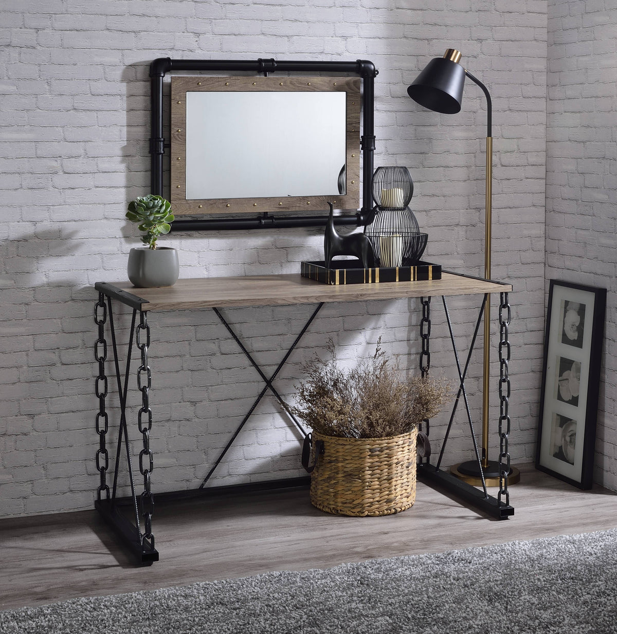 Jodie Rustic Rectangular Vanity Desk