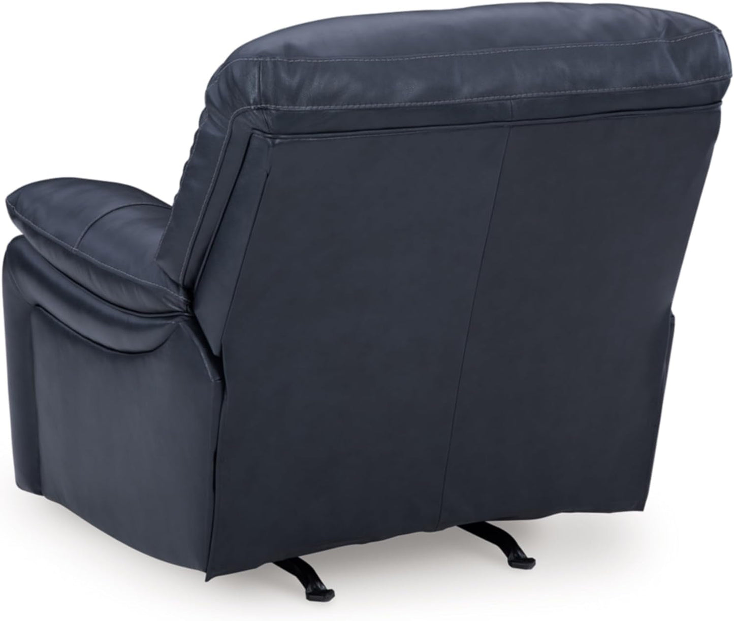 Modern Blue Leather Match Power Rocker Recliner With USB Port