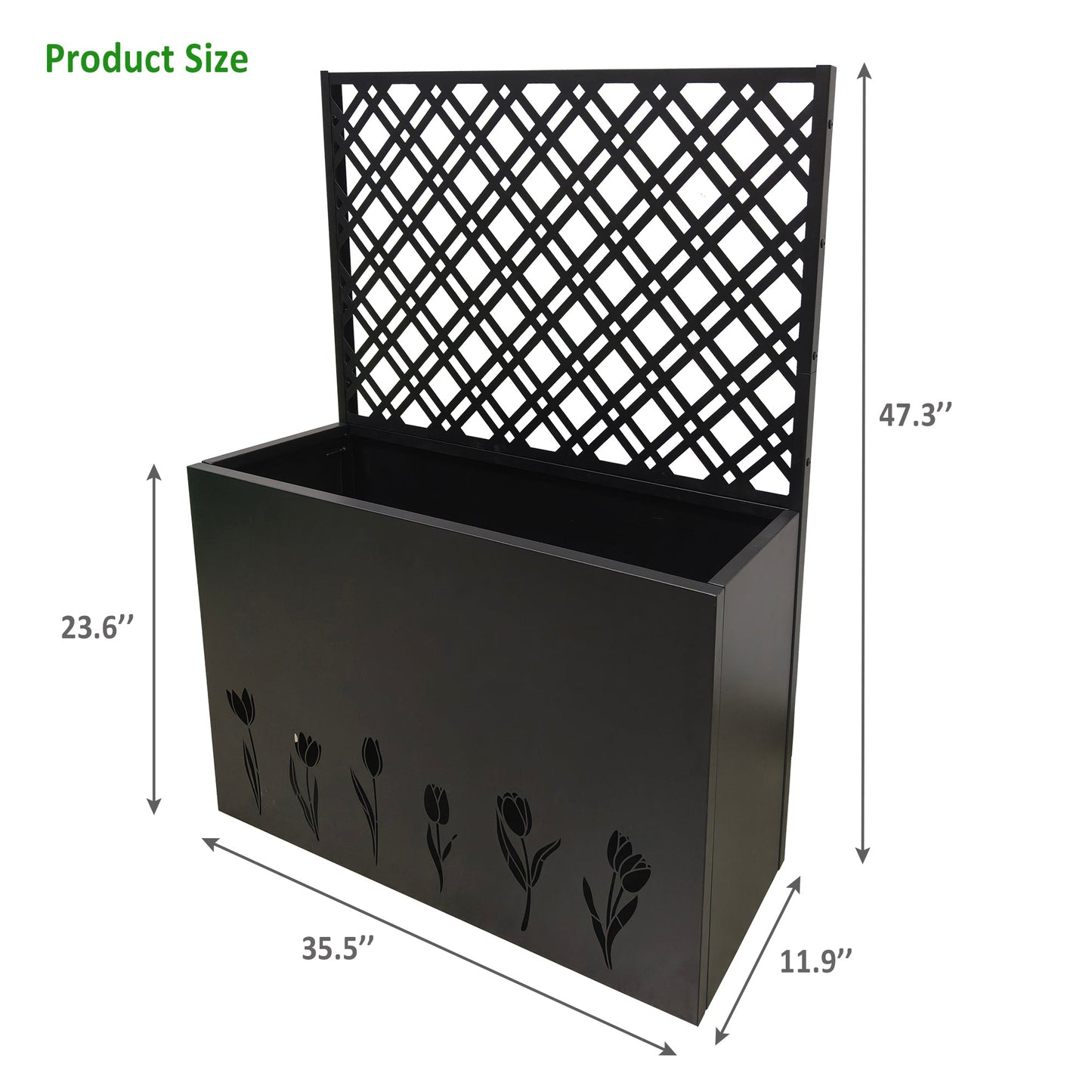 Tall Metal Planter Raised Garden Bed with Trellis