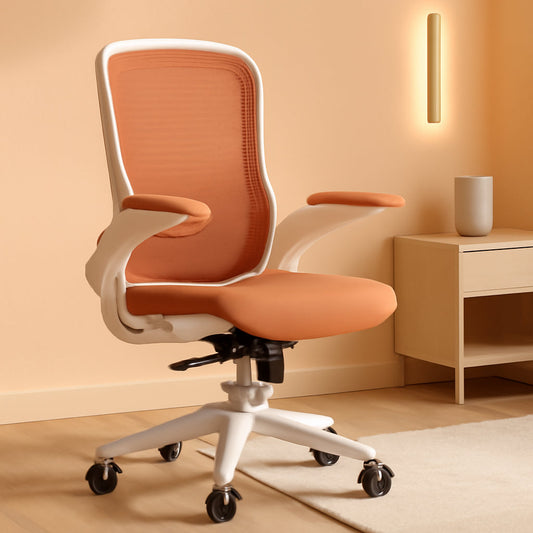 Ergonomic Office Chair With Adjustable Lumbar Support Orange Mesh Desk Chair