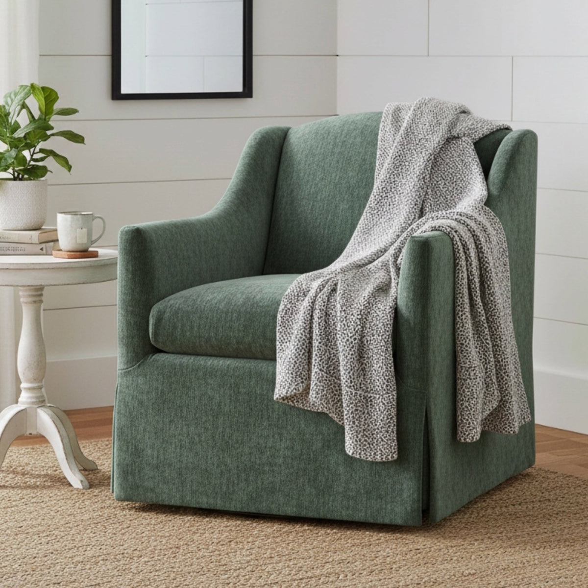 Luisa Skirted Swivel Accent Chair - Ivy