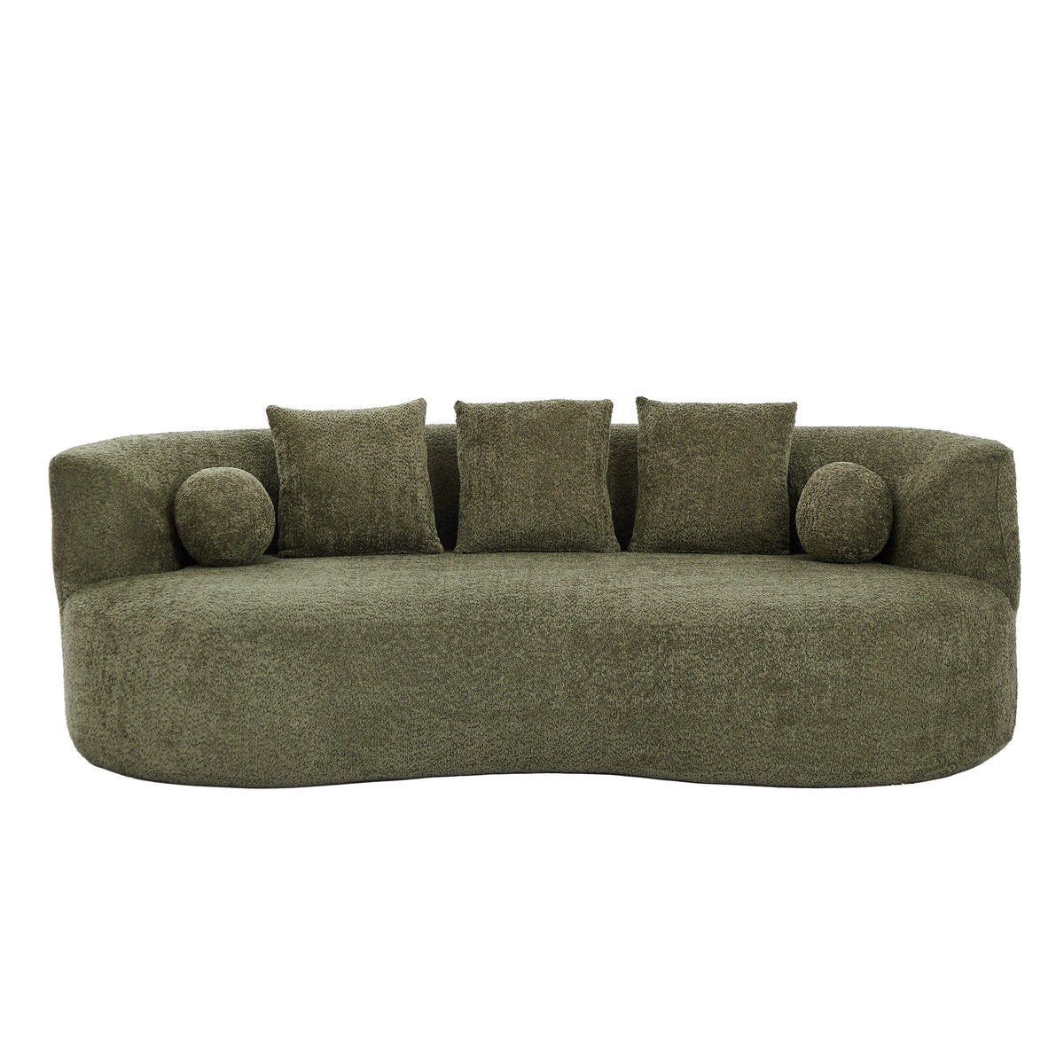 90 in. Curved Modern Boucle Sofa