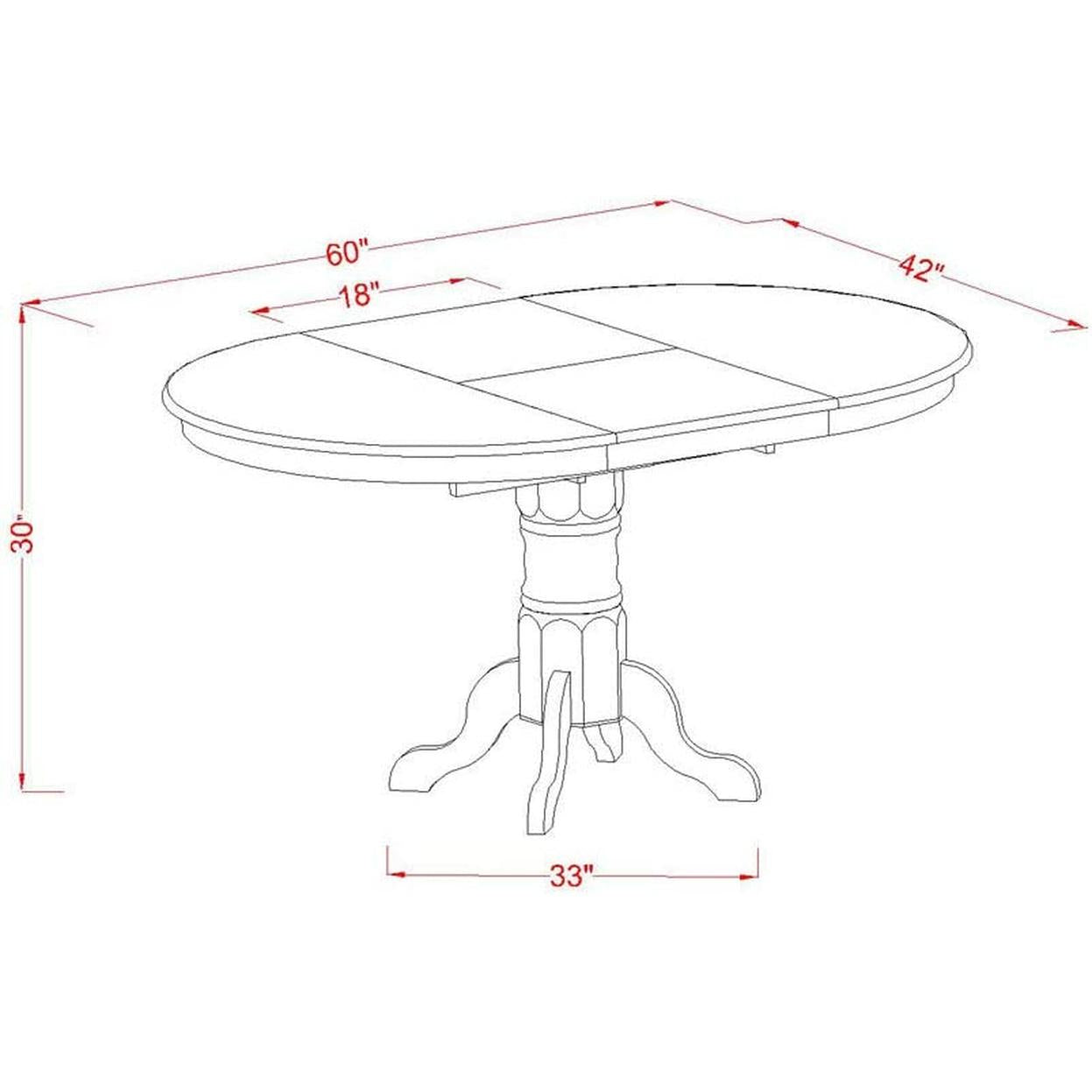 Wooden Oval Kitchen Table Black Finish With Cherry Top