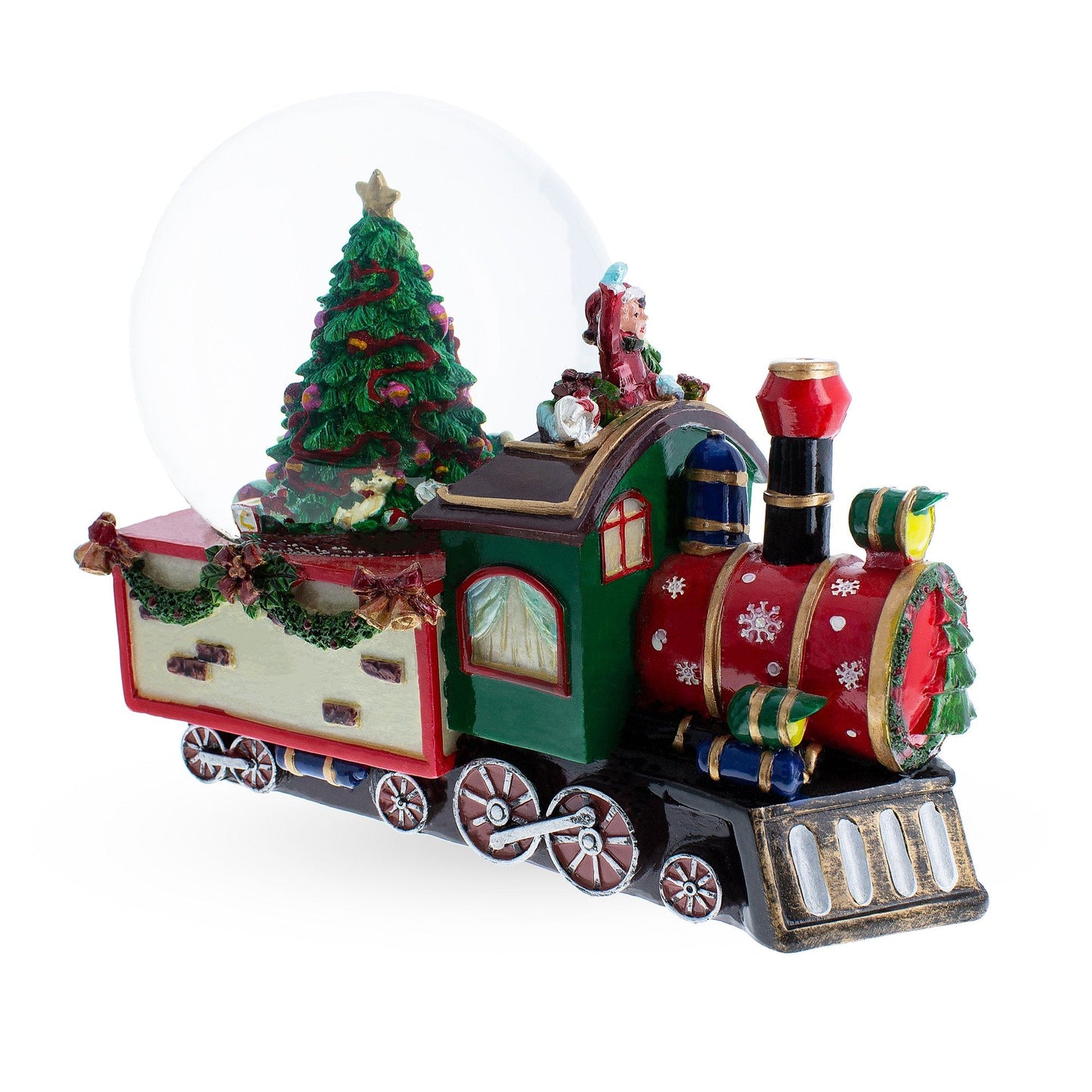 Children Riding Train Musical Water Snow Globe
