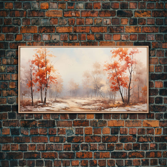 Fall Centerpiece Landscape Painting Canvas Print, Autumn Decor, Fall Centerpiece, Fall Home Decor, Fall Wall Decor, Seasonal Decor