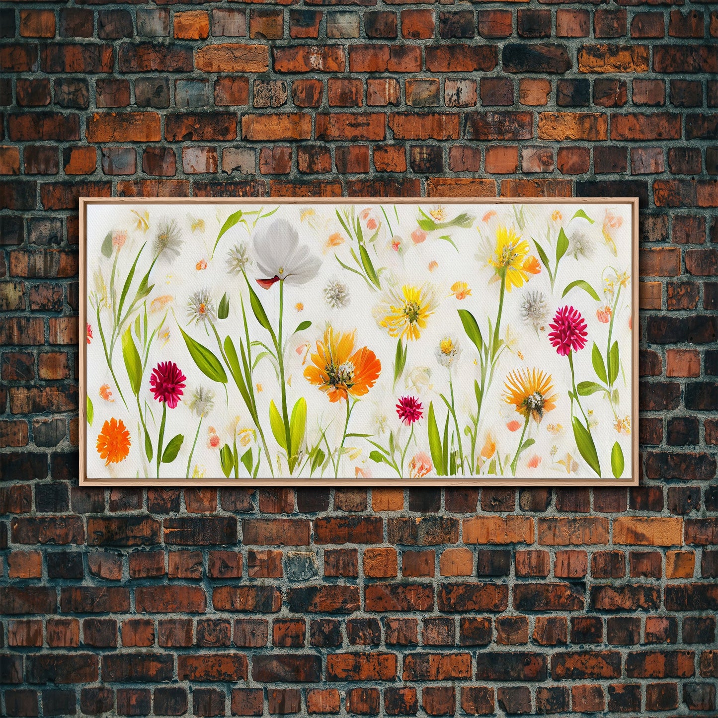 Botanical wall art, spring flowers, canvas print, dorm art for girls