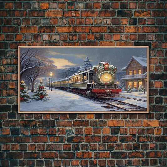 Farmhouse Christmas Decor, Framed Canvas Print, Vintage Red Truck Getting The Christmas Tree, Farmhouse Christmas, Country Decor