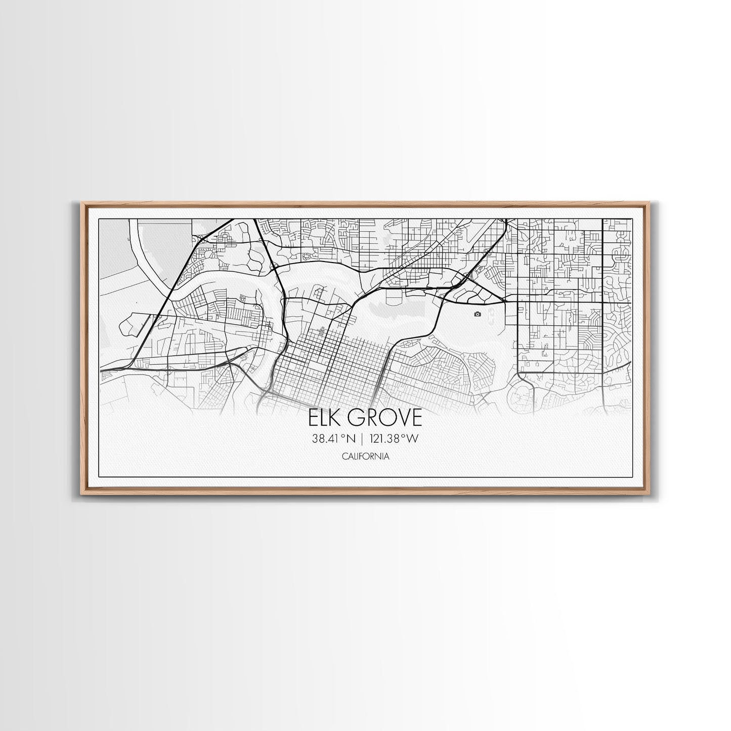 Elk Grove Street Map, California Map, Map Art, Minimalist Art, Wall Art, Canvas Art, Trendy Décor, Gift For Friend, Couple Wall Décor