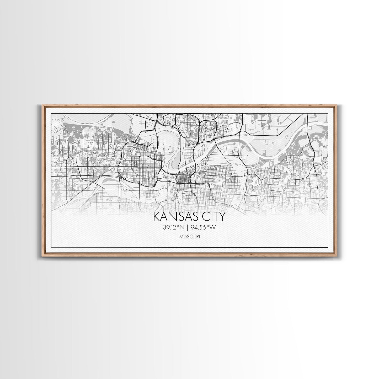Kansas City Map, Missouri Map, Map Art, Modern Art, Wall Art, Canvas Art, Country Wall Art, Farmhouse Wall Décor, Gift For Couples, Room Art