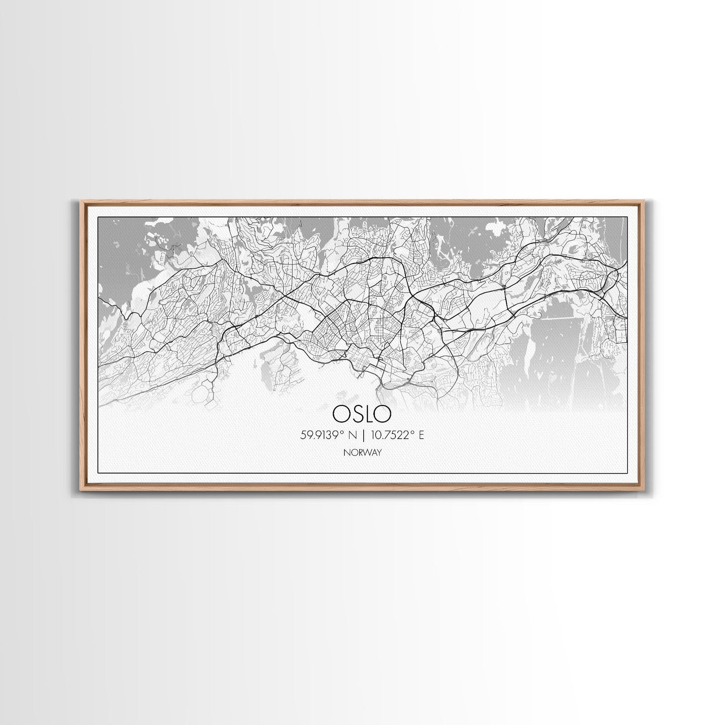 Oslo City Map, Norway Art, Map Print, Minimalist Wall Art, Wall Art, Canvas Art, Travel Wall Art, Hiking Gift, European Wall Art, Office Art