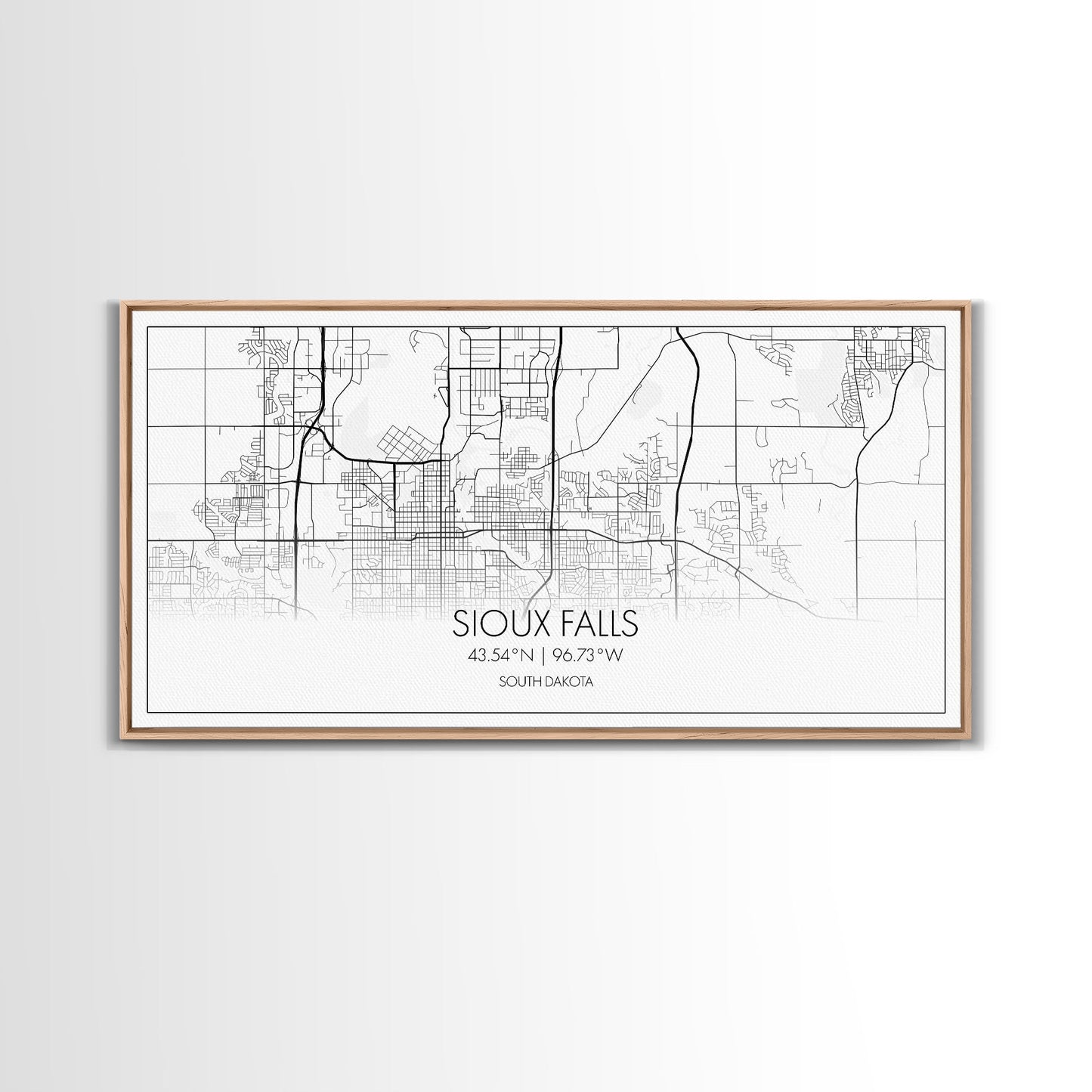 Sioux Falls City Map, South Dakota Art, Map Print, Modern Wall Art, Wall Art, Canvas Art, Large Wall Art, Unique Wall Décor, Office Prints