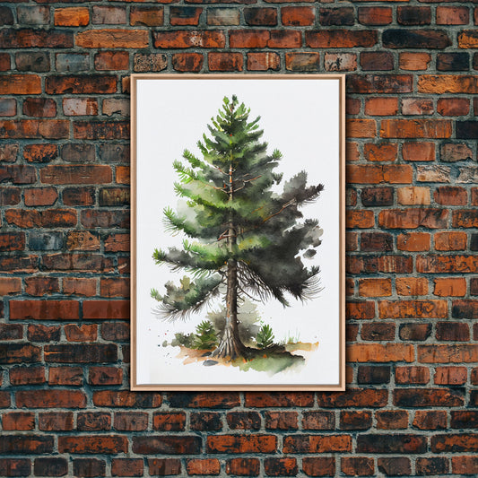 Pine Trees print, watercolor trees, watercolor print, mountain art, tree print, lake house decor,  fine art poster print
