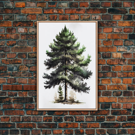 Pine Trees print, watercolor trees, watercolor print, mountain art, tree print, lake house decor,  fine art poster print