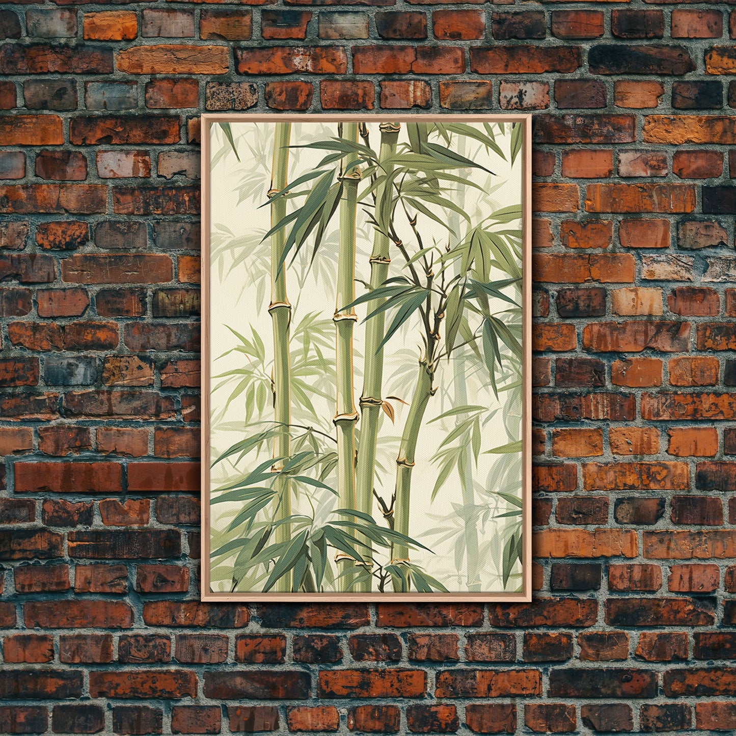 Minimalist Bamboo Wall Art Canvas Print, Zen / Meditation Decor