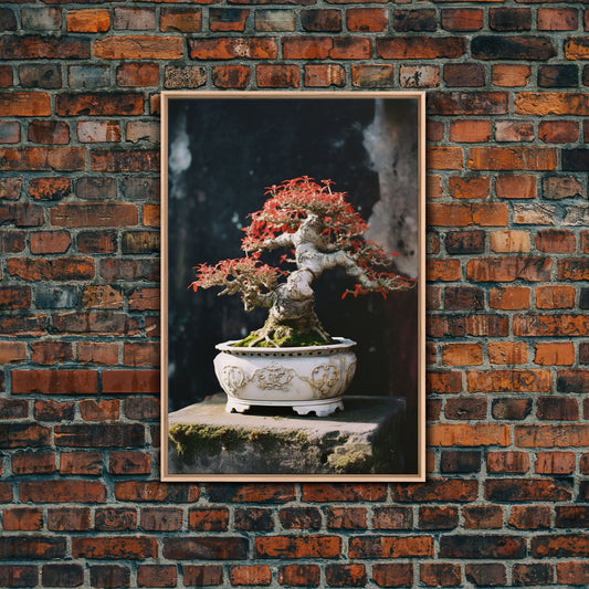Bonsai Wall Art, Japanese Wall Print,  Asian Art, Canvas Print, Wall Art, Vertical Print, Travel Print, Client Gift, College Dorm Decor