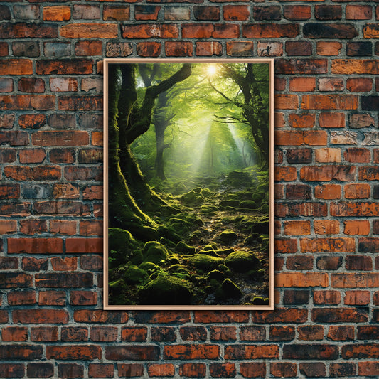 Forest Wall Art, Nature Prints, Trees Wall Art, Canvas Print, Wall Art, Vertical Art, Teacher Gift, Over Bed Wall Decor, Bookshelf Decor