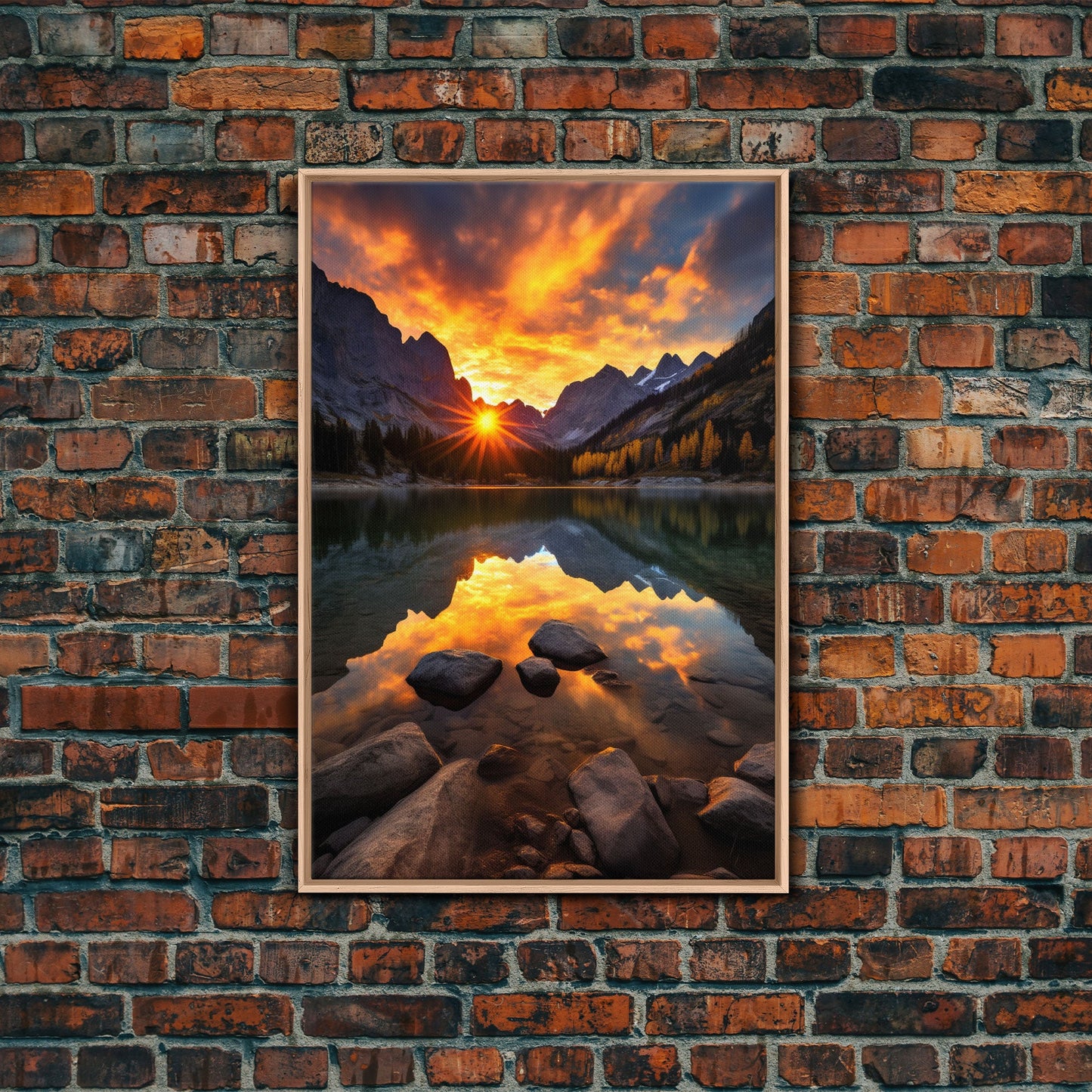 Lake Wall Art, Landscape Print, Nature Wall Art, Trees Wall Art, Canvas Print, Wall Art, Vertical Art, Congratulations Gift, Above Bed Art