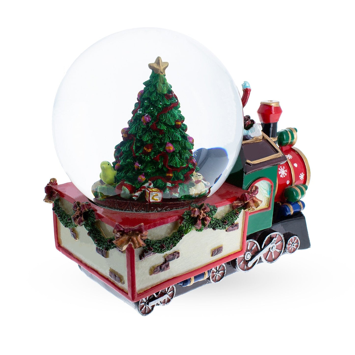 Children Riding Train Musical Water Snow Globe