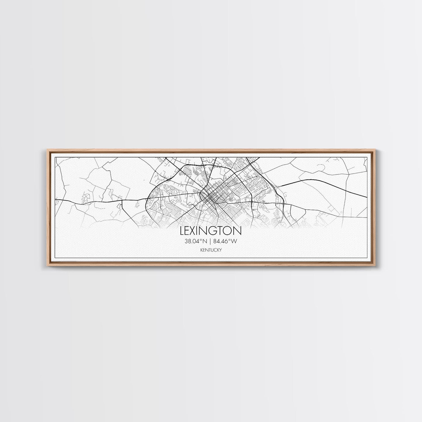 Panoramic Lexington City Map, Kentucky Art, Map Print, Minimalist Wall Art, Canvas Art, Housewarming Gift, Street Map Art, Closing Gift