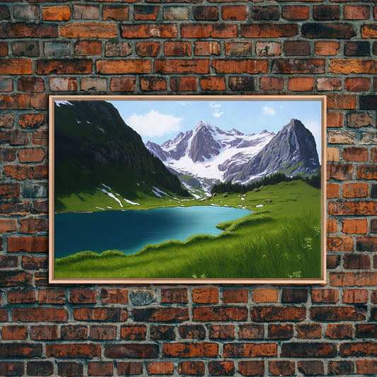 Calm and Serene Landscape Painting, Framed Canvas  Print, Canvas Art, Framed wall decor, living room wall art